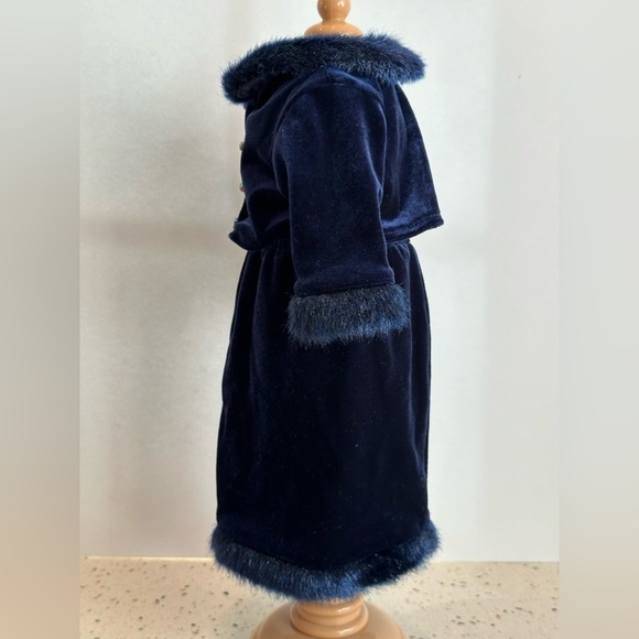 VTG American Girl Doll Elegant Holiday Blue Velvet Faux Fur Trim Top Skirt Purse - Picture 6 of 14